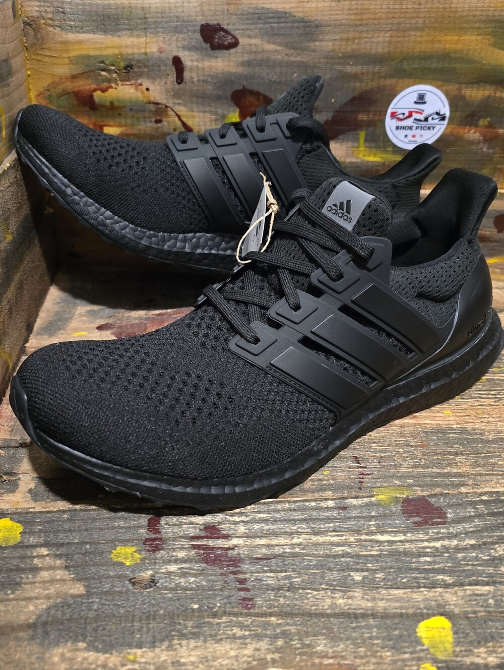 Men's Adidas UltraBoost 1.0 DNA Triple Black Running Shoes Gym HQ4199 Size 11.5